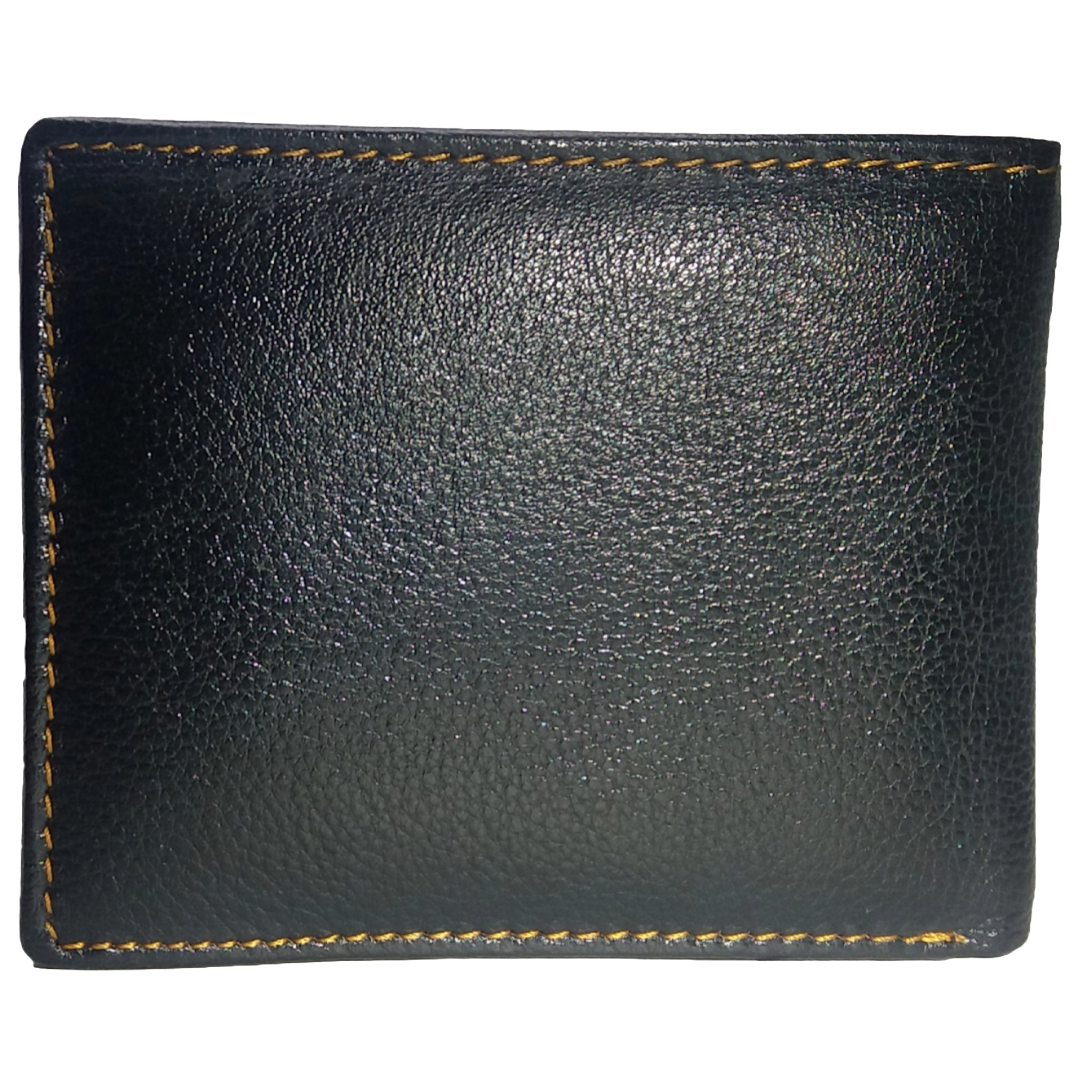 Jubleeo Leather Black ID Pocket Mens Wallet