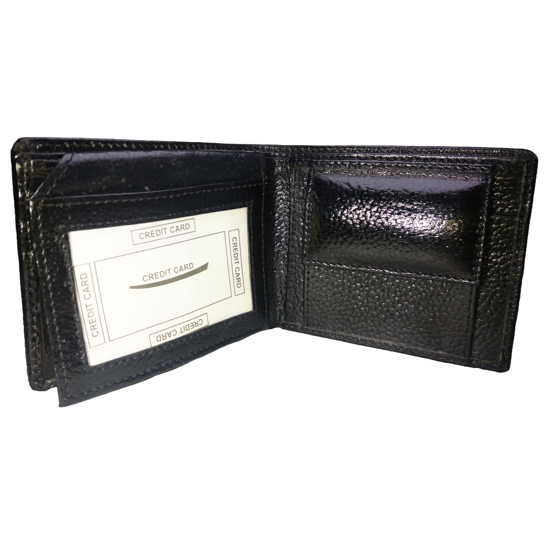 Jubleeo Leather Black ID Pocket Mens Wallet