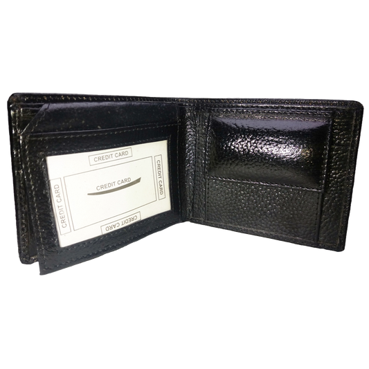 Jubleeo Leather Black ID Pocket Mens Wallet
