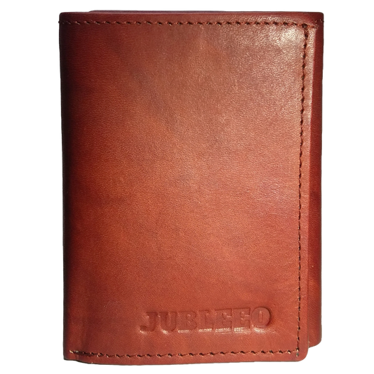 Jubleeo Leather Trifold Maroon Mens Wallet