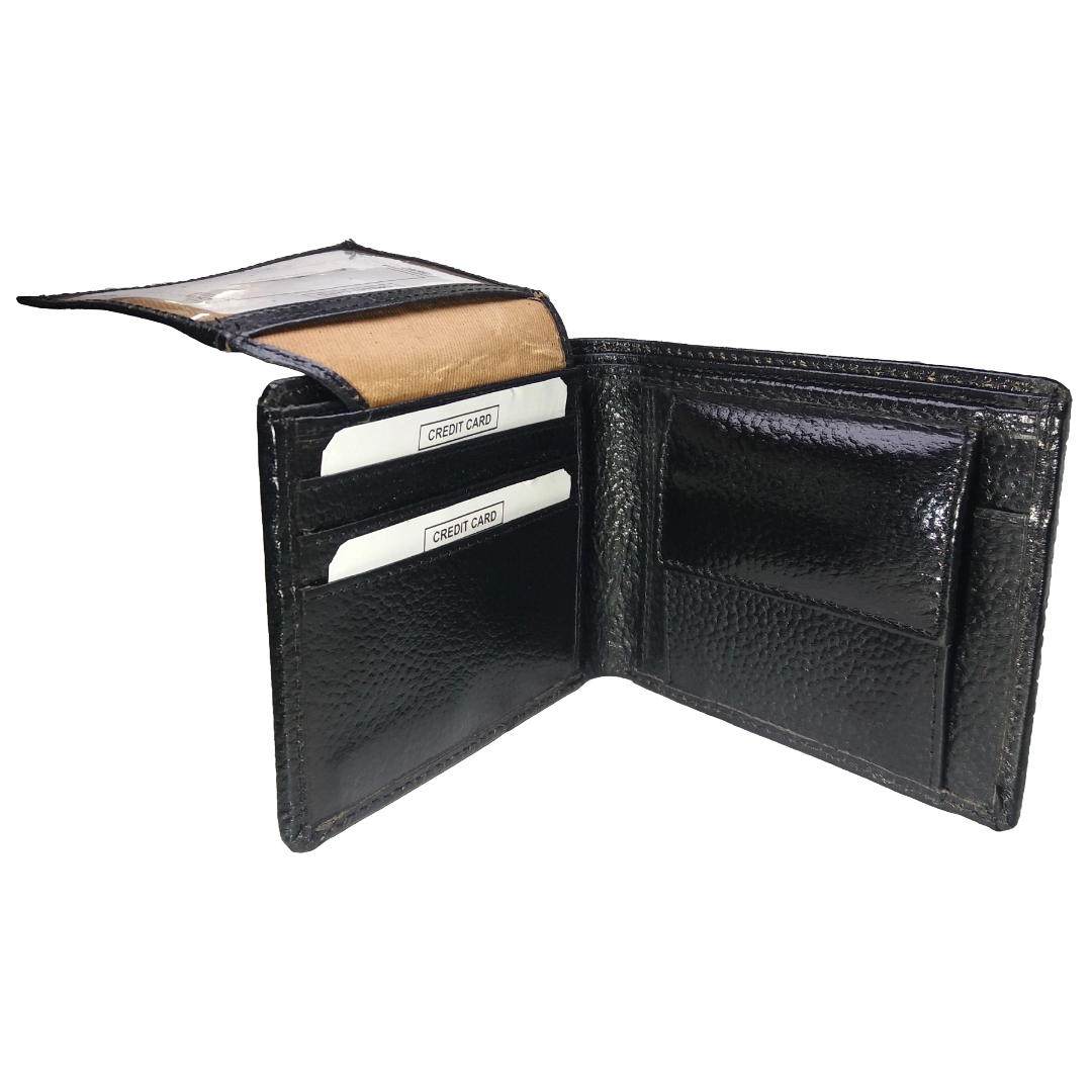 Jubleeo Leather Black ID Pocket Mens Wallet