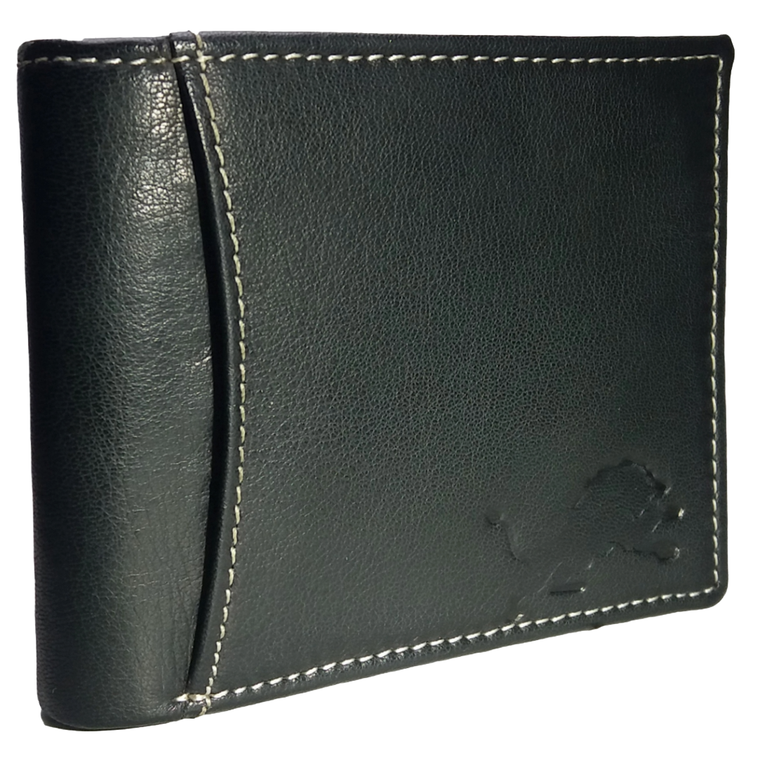 Jubleeo Leather Black ID Pocket Mens Wallet