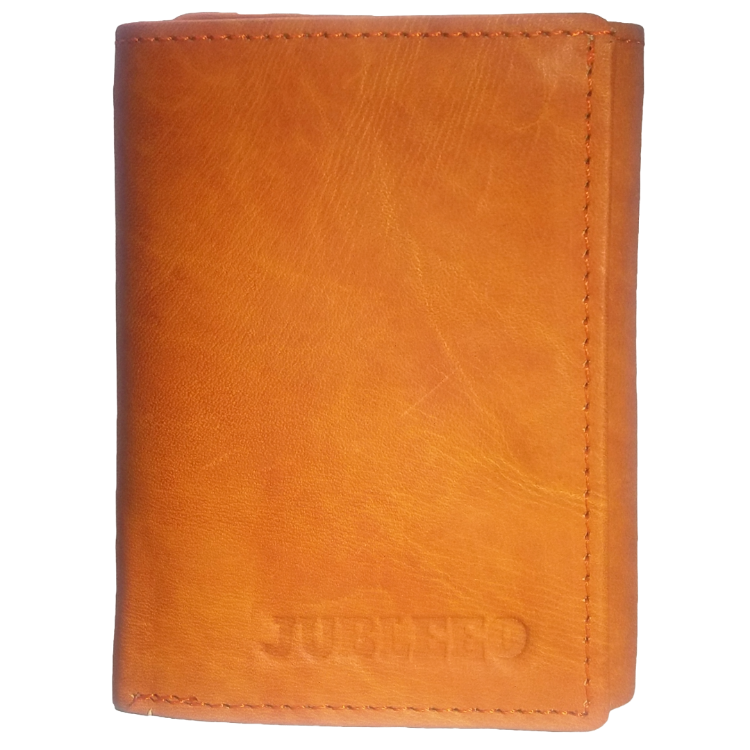 Jubleeo Leather Trifold Tan Mens Wallet