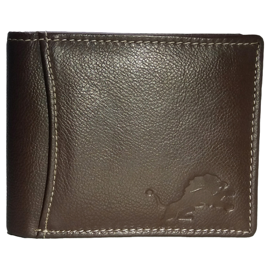Jubleeo Leather Brown ID Pocket Mens Wallet