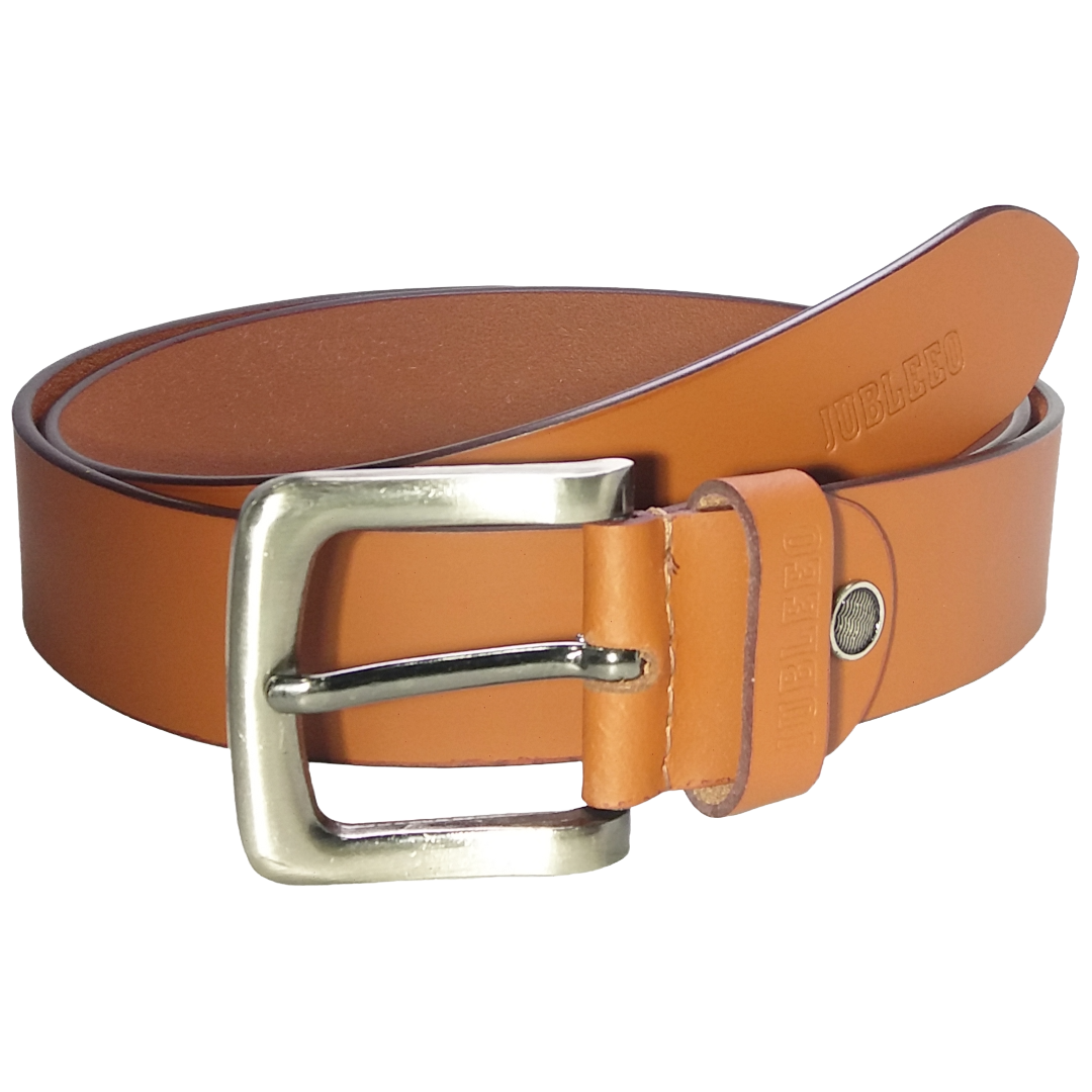 Jubleeo Leather Casual Matte Tan Mens Belt