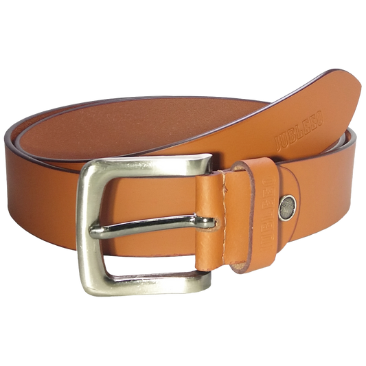 Jubleeo Leather Casual Matte Tan Mens Belt