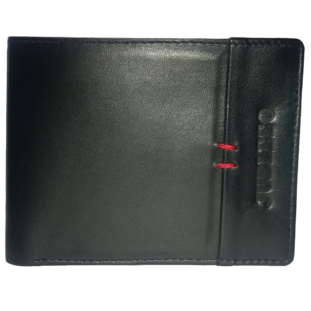 Jubleeo Leather Black ID Pocket Mens Wallet