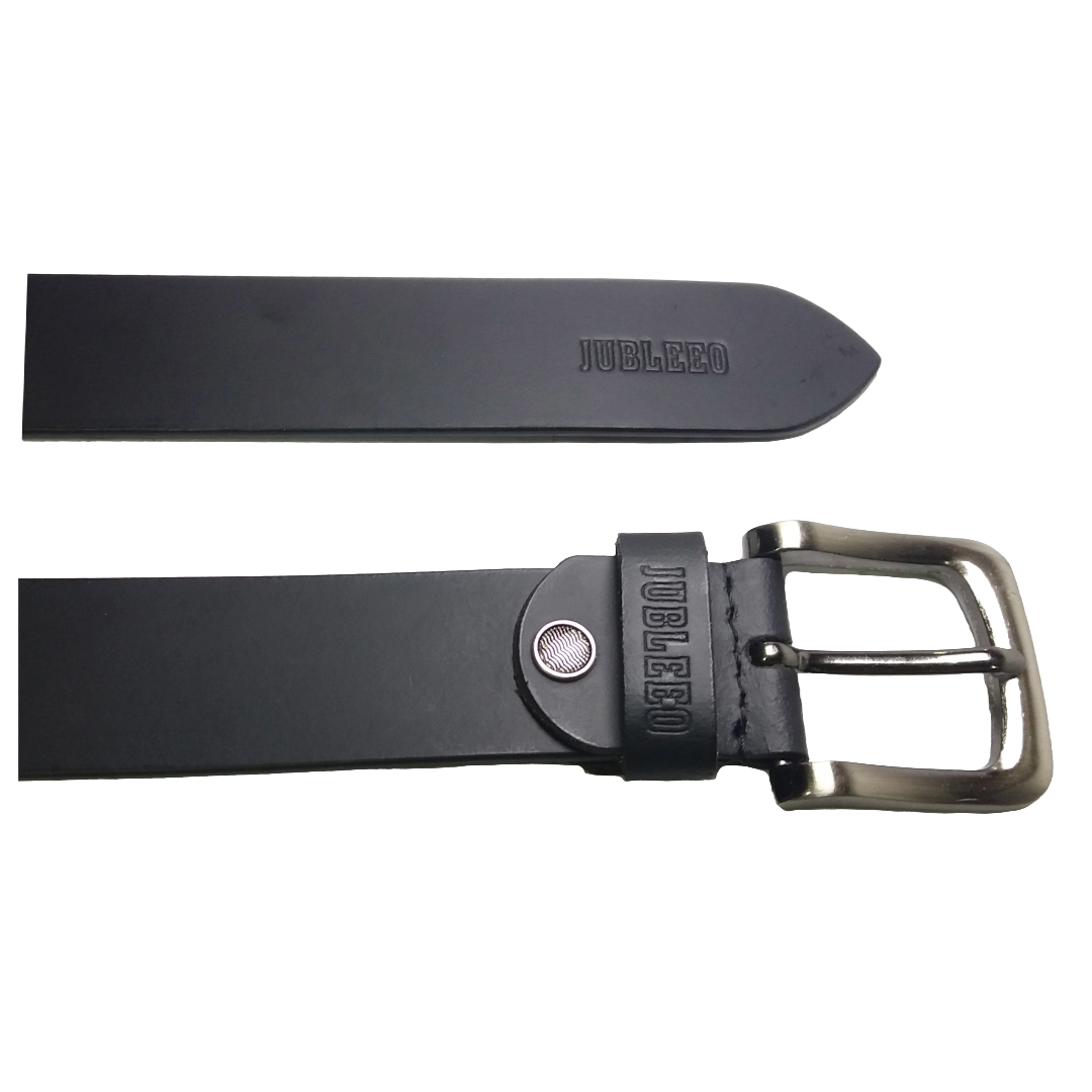Jubleeo Leather Matte Black Belt For Men