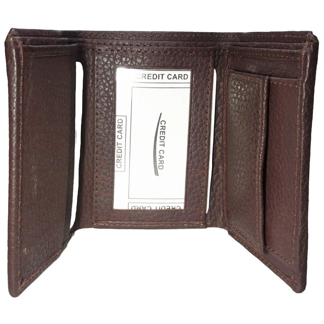 Jubleeo Leather Trifold Brown Mens Wallet