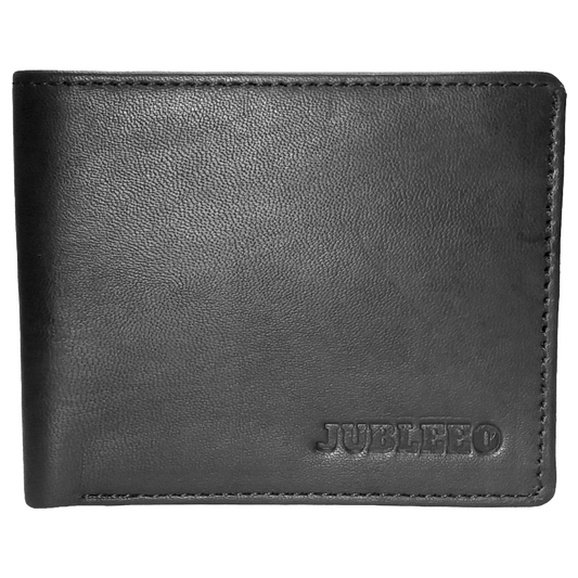 Jubleeo Leather Black ID Pocket Mens Wallet