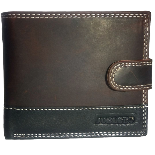 Jubleeo Leather Brown ID Pocket Mens Wallet