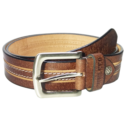Jubleeo Leather Brown Casual Mens Belt