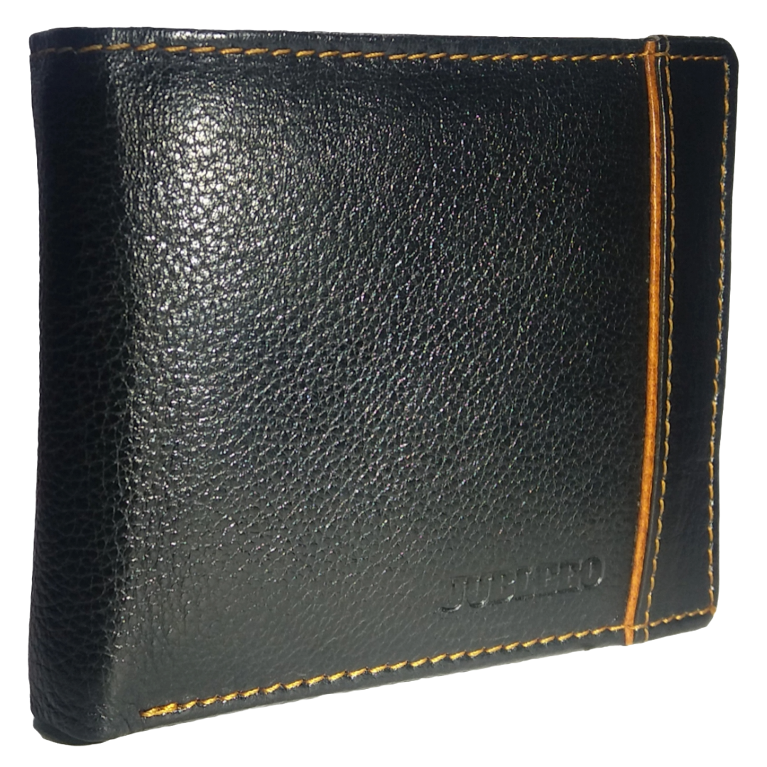 Jubleeo Leather Black ID Pocket Mens Wallet