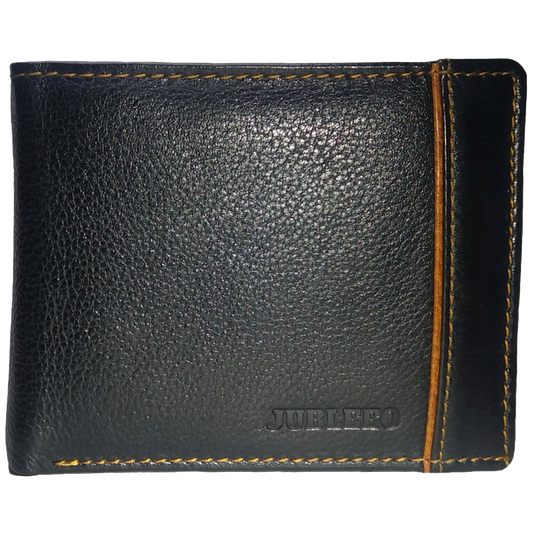 Jubleeo Leather Black ID Pocket Mens Wallet