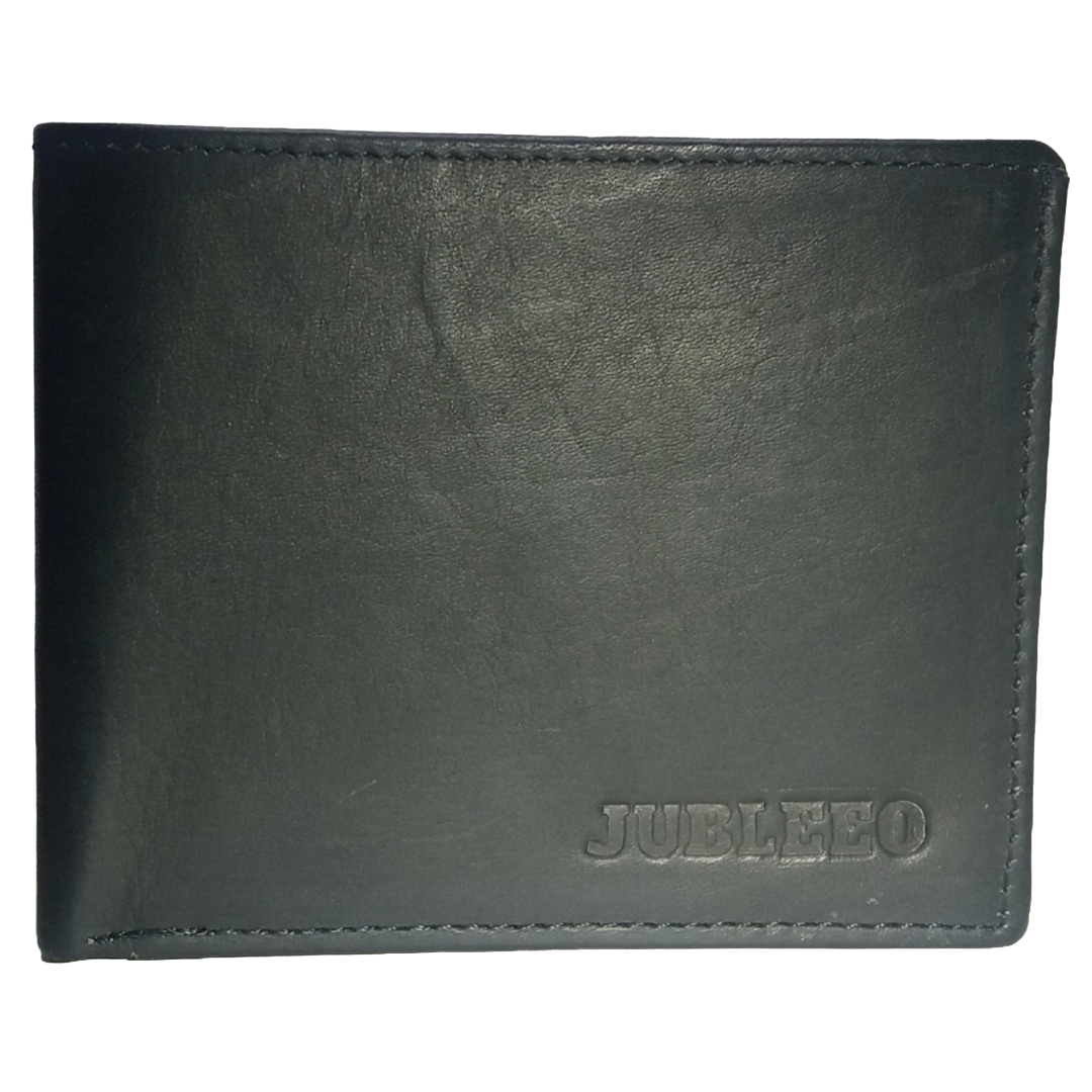 Jubleeo Leather Black ID Pocket Mens Wallet