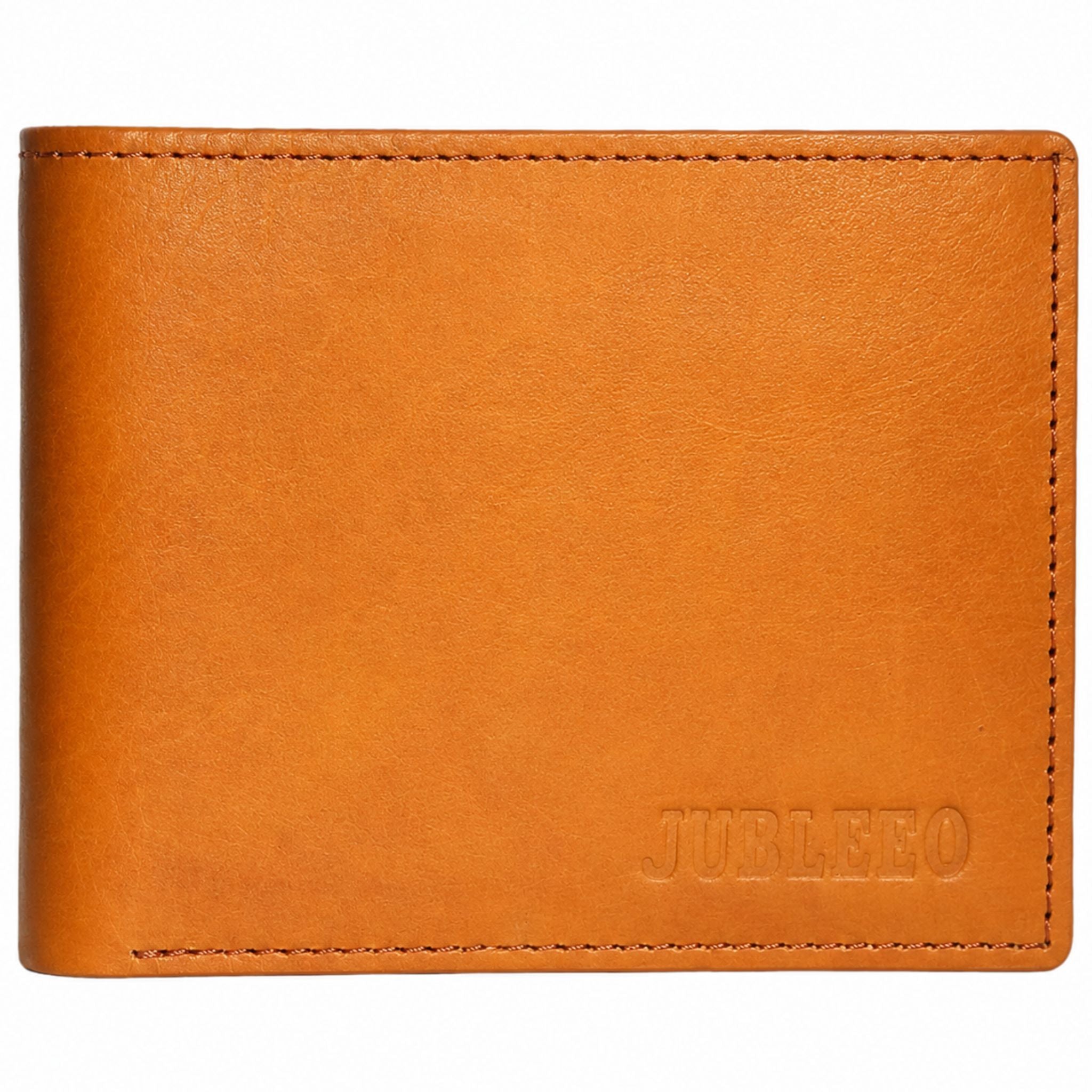 Jubleeo leather bifold mens wallet tan