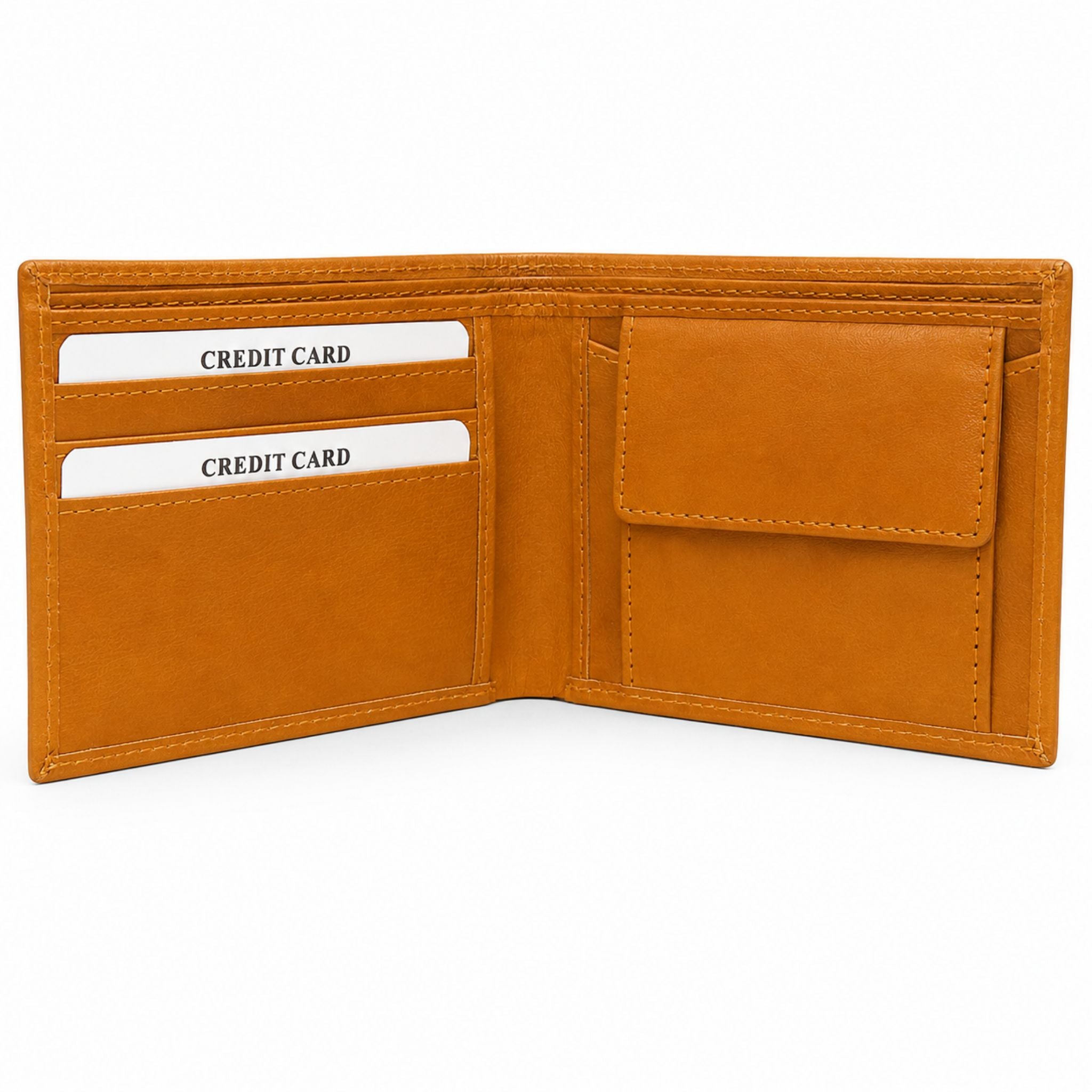 Jubleeo leather bifold pocket mens wallet tan