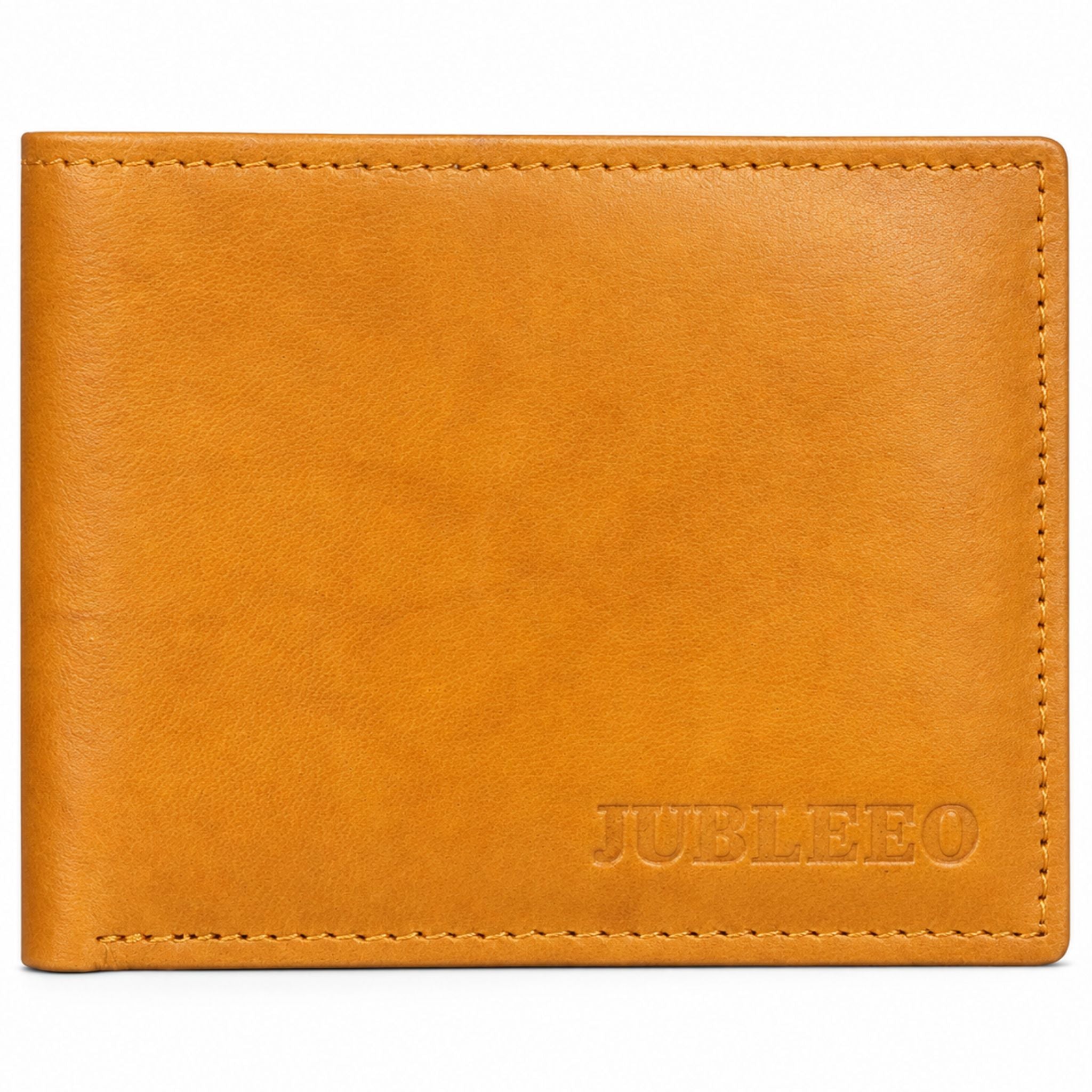 Jubleeo leather bifold pocket mens wallet tan