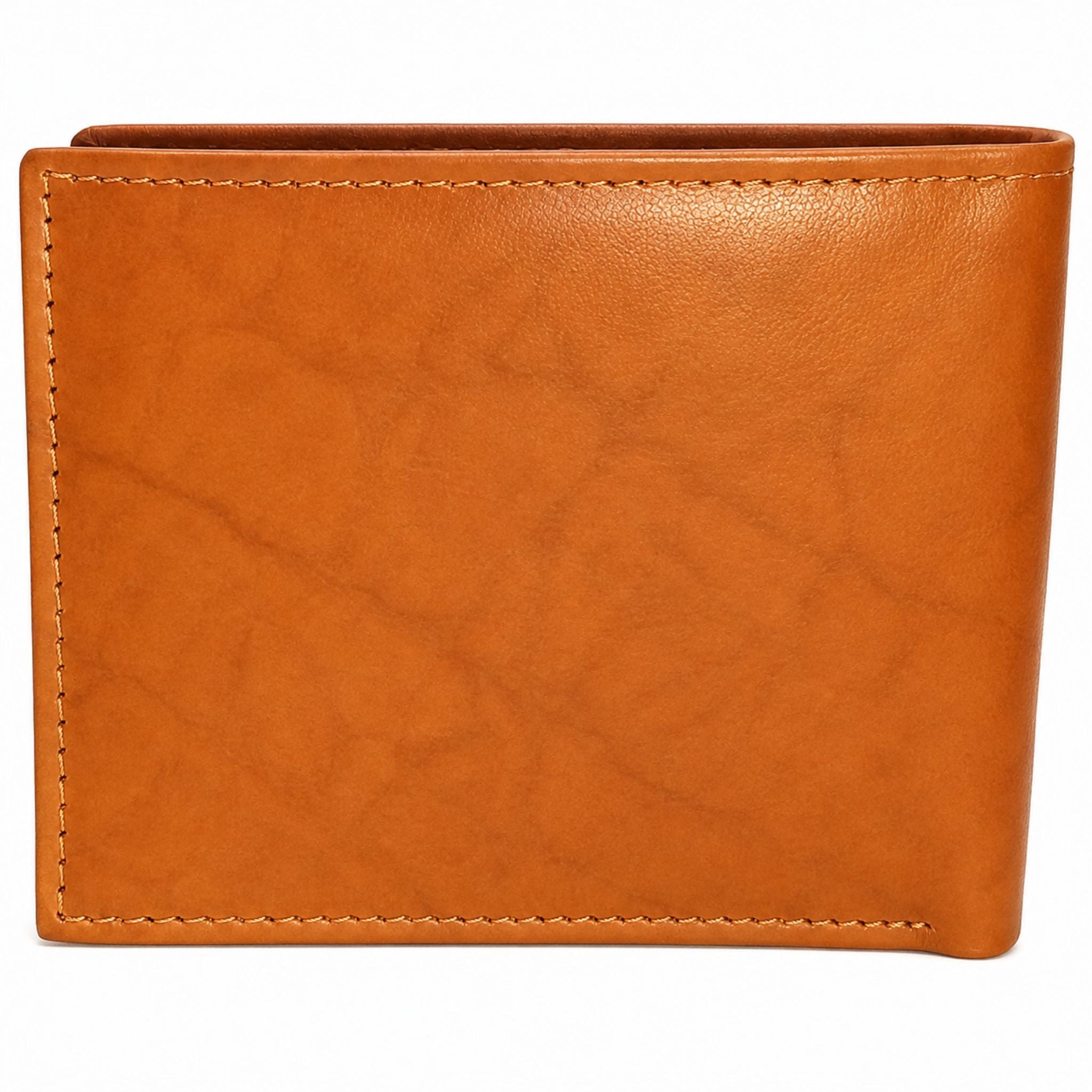 Jubleeo leather bifold pocket mens wallet tan