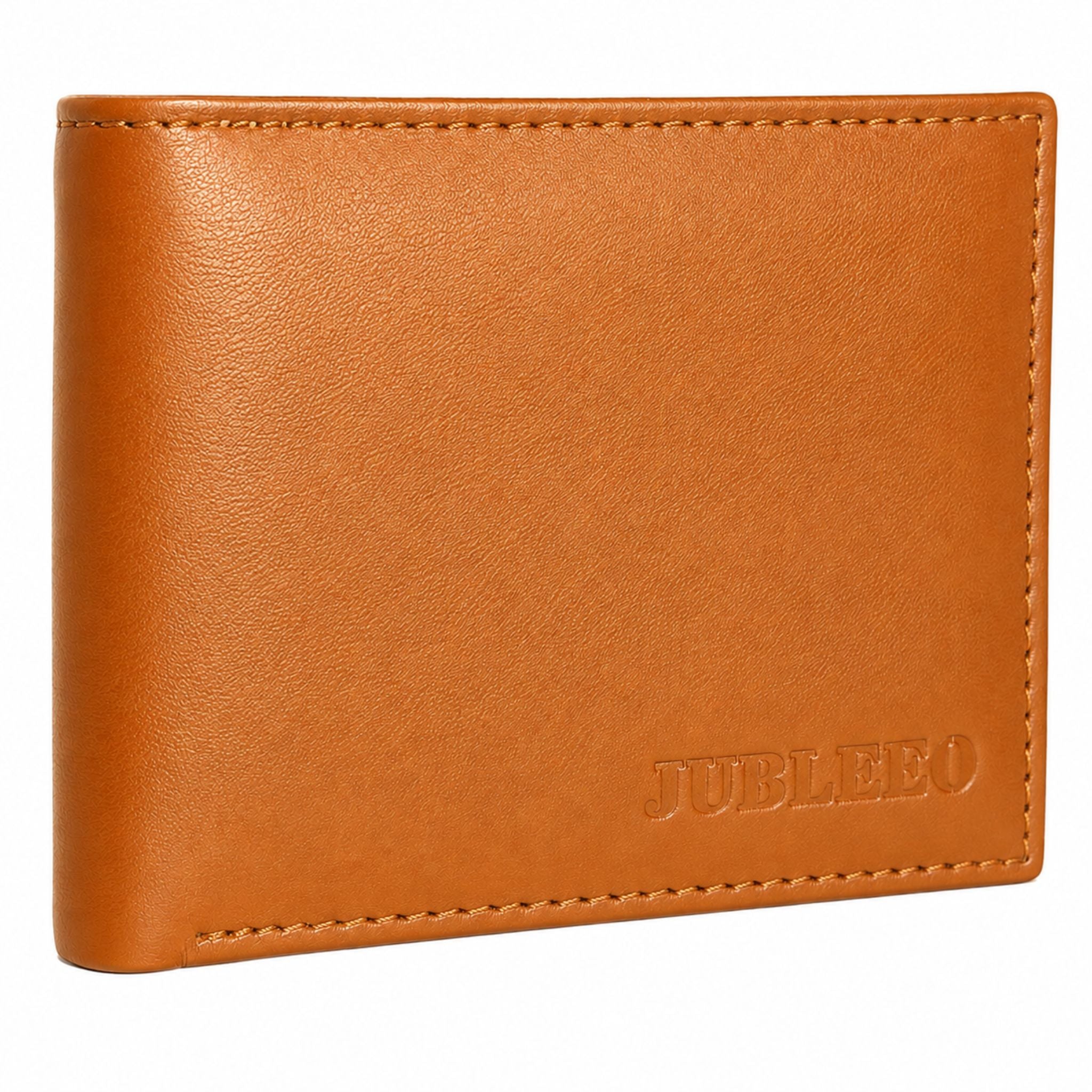 Jubleeo leather bifold pocket mens wallet tan