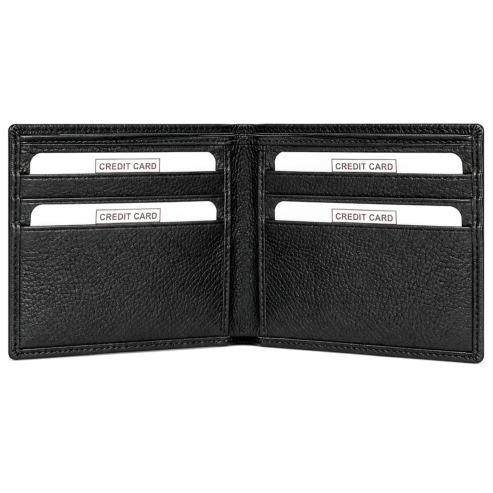 Jubleeo Leather Biold Pocket Mens Wallet Black