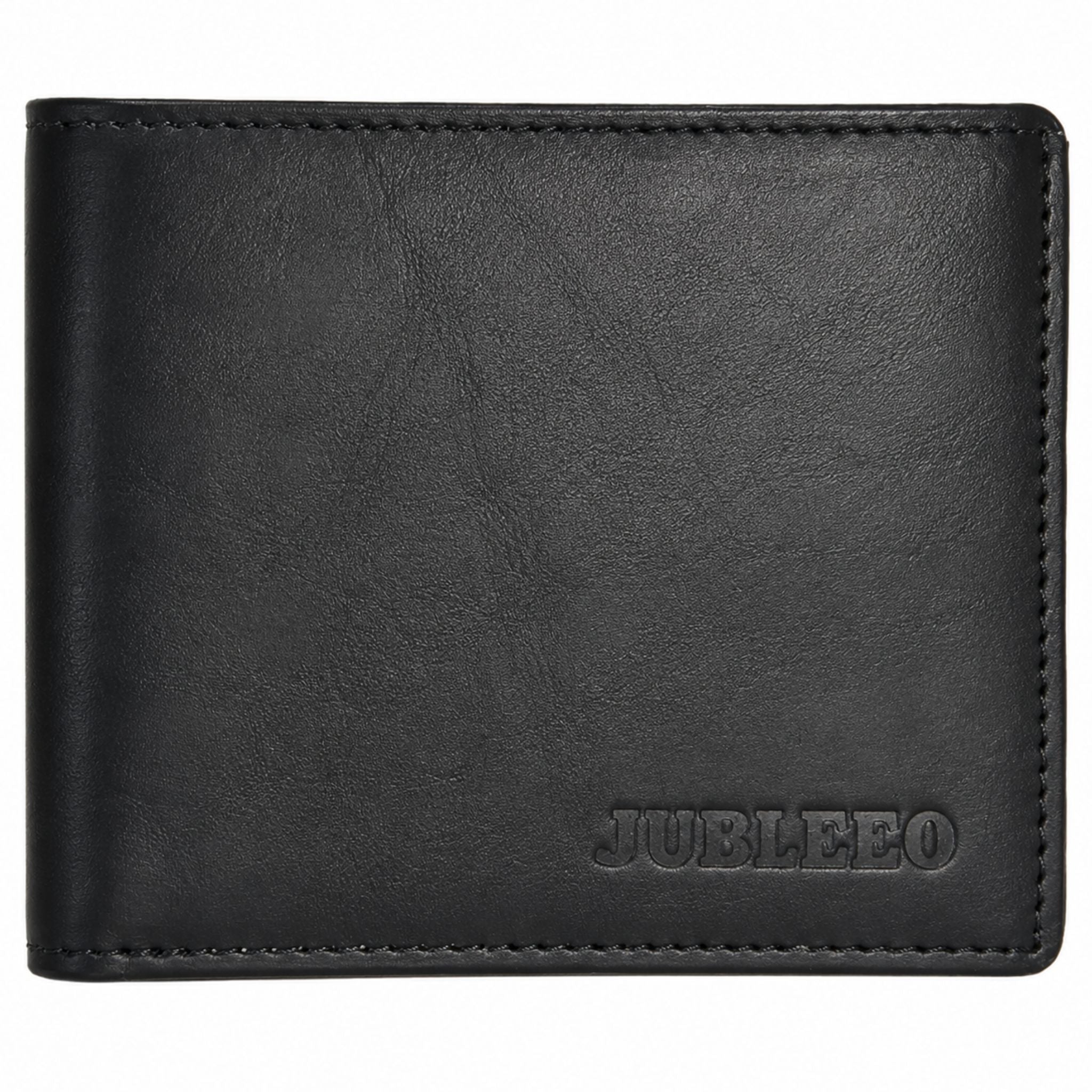 Jubleeo leather id pocket mens wallet black