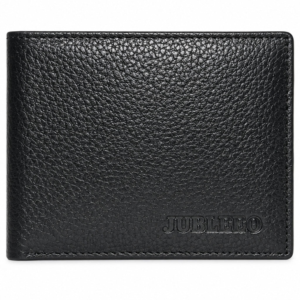 Jubleeo Leather Biold Pocket Mens Wallet Black