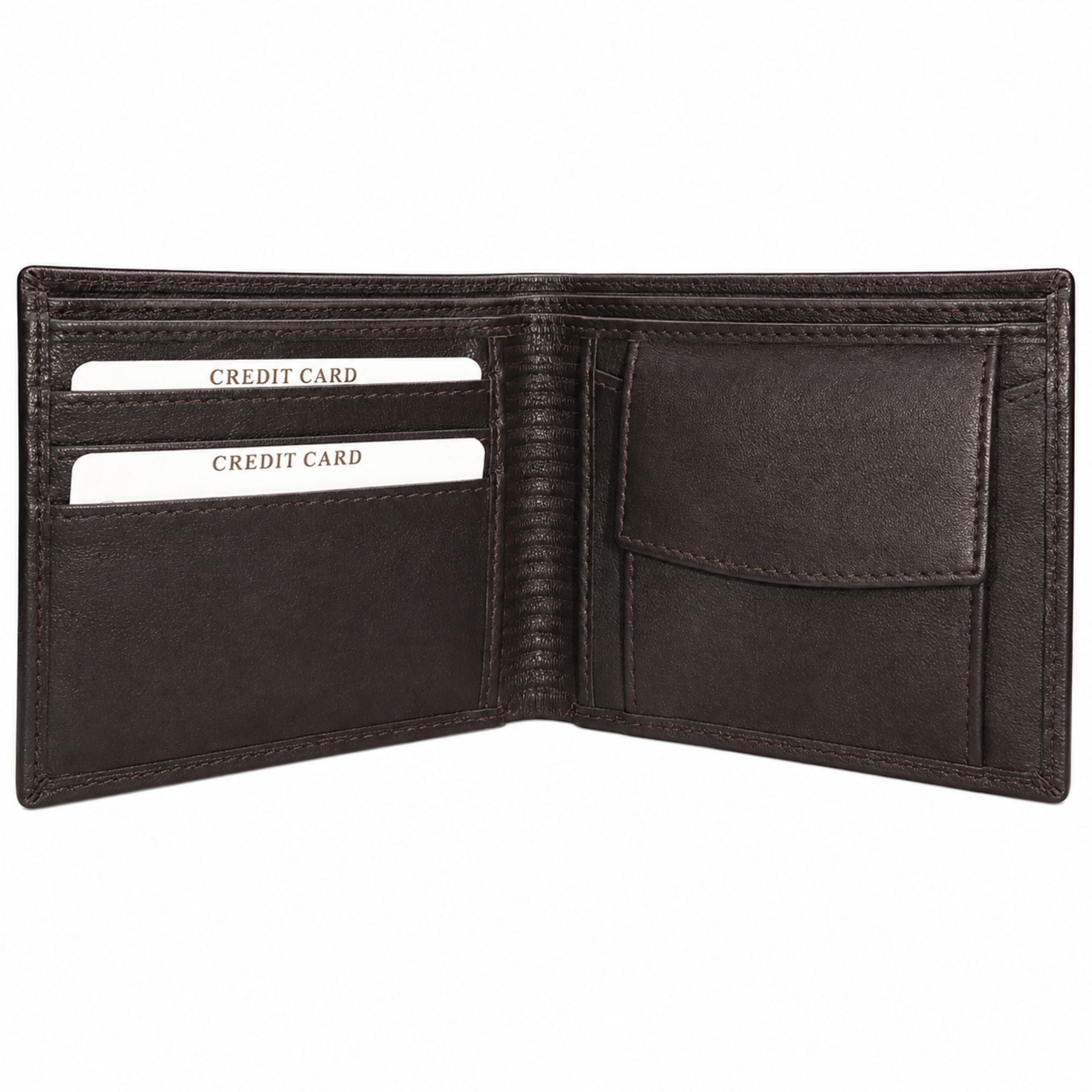Jubleeo leather bifold pocket mens wallet brown