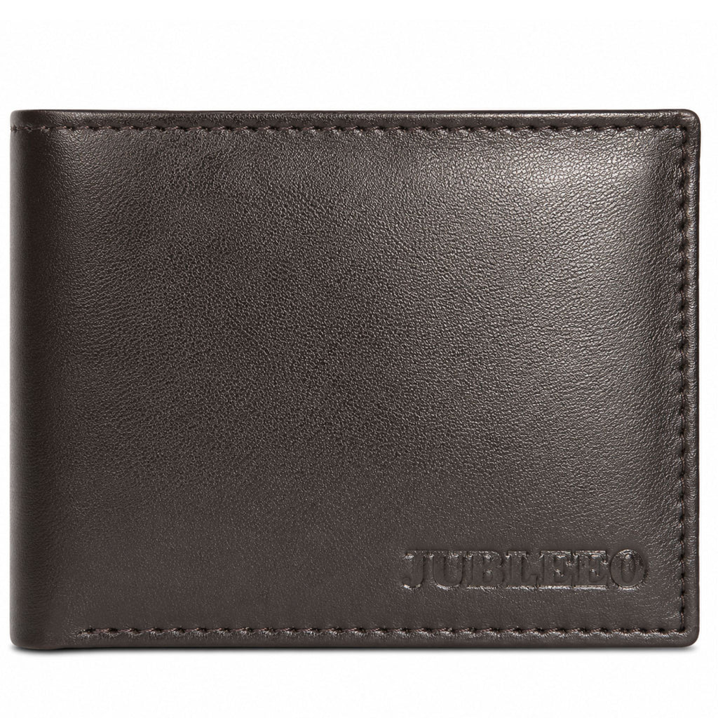Jubleeo leather bifold pocket mens wallet brown