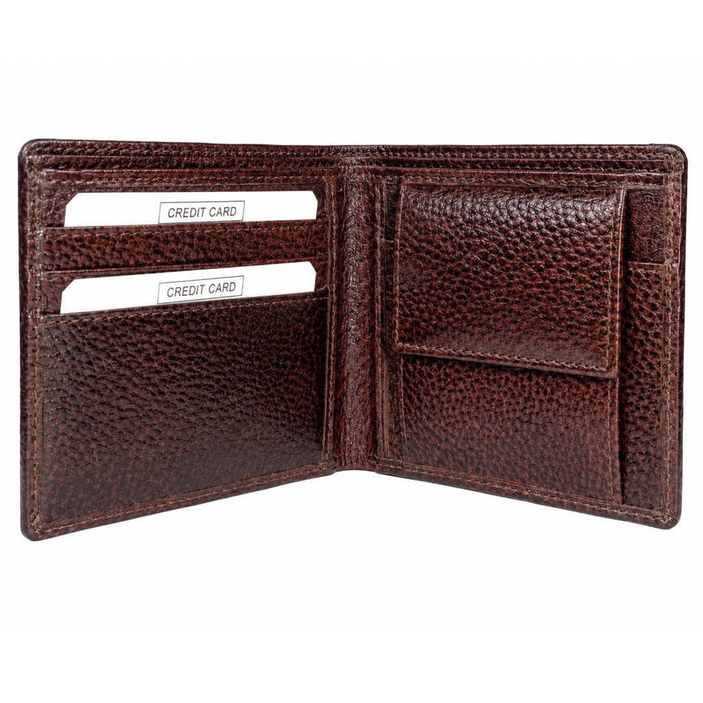 jjubleeo leather bifold pocket mens wallet brown