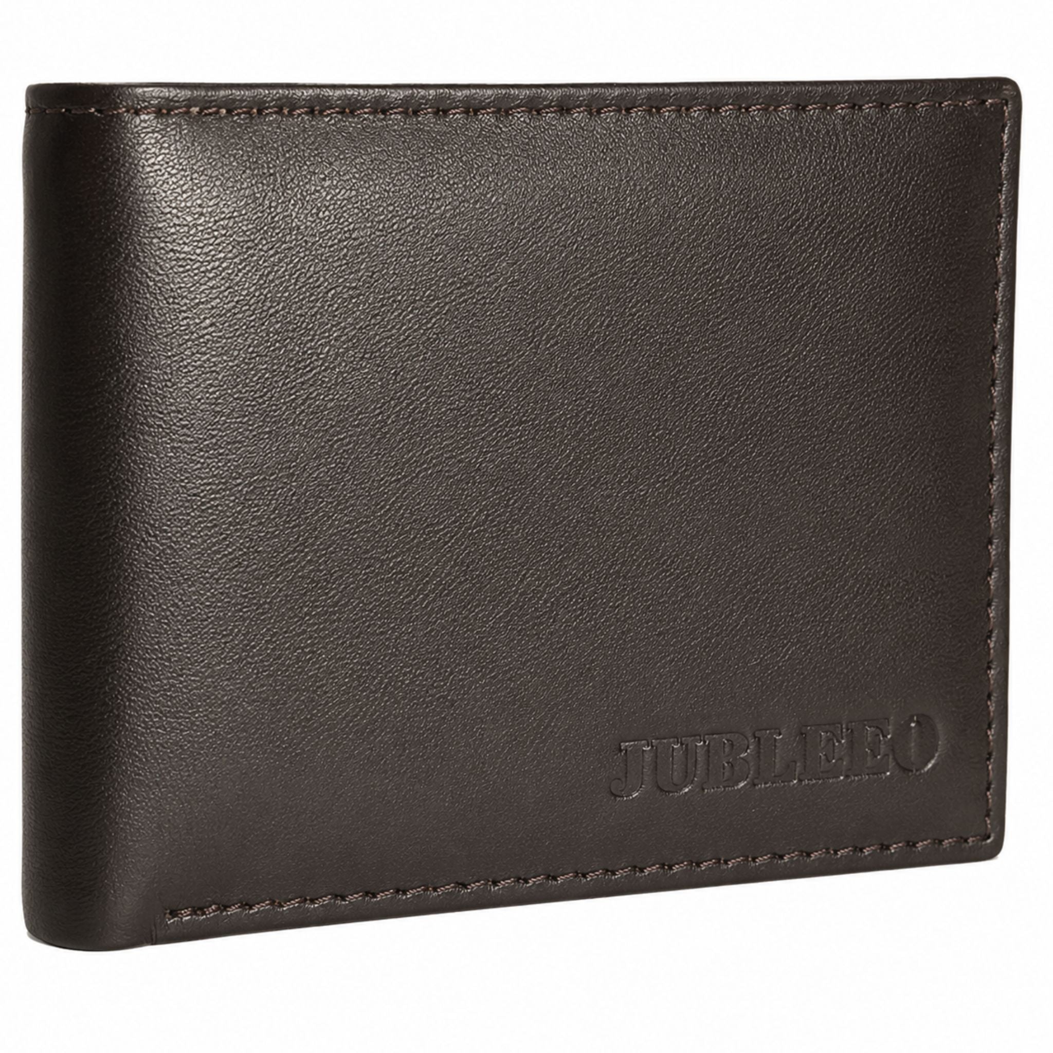 Jubleeo leather bifold pocket mens wallet brown