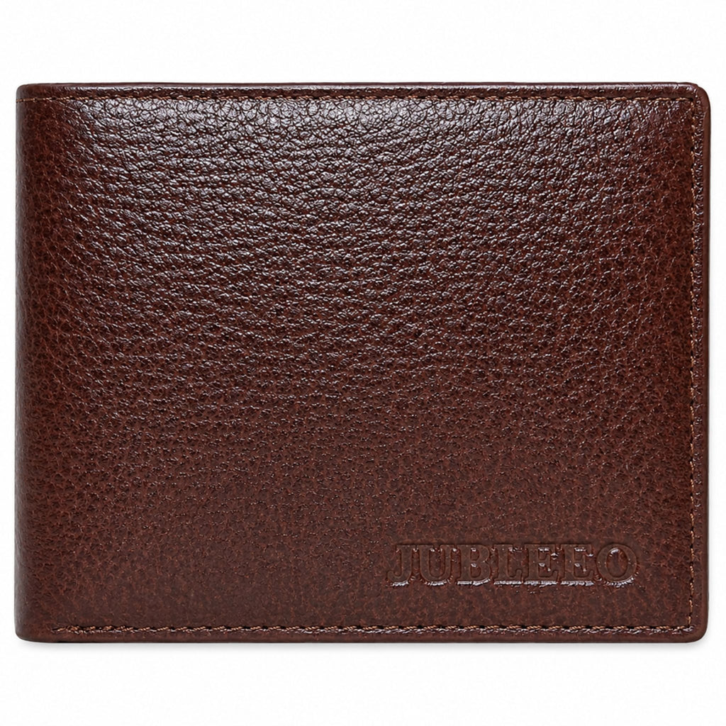 jubleeo leather bifold pocket mens wallet brown
