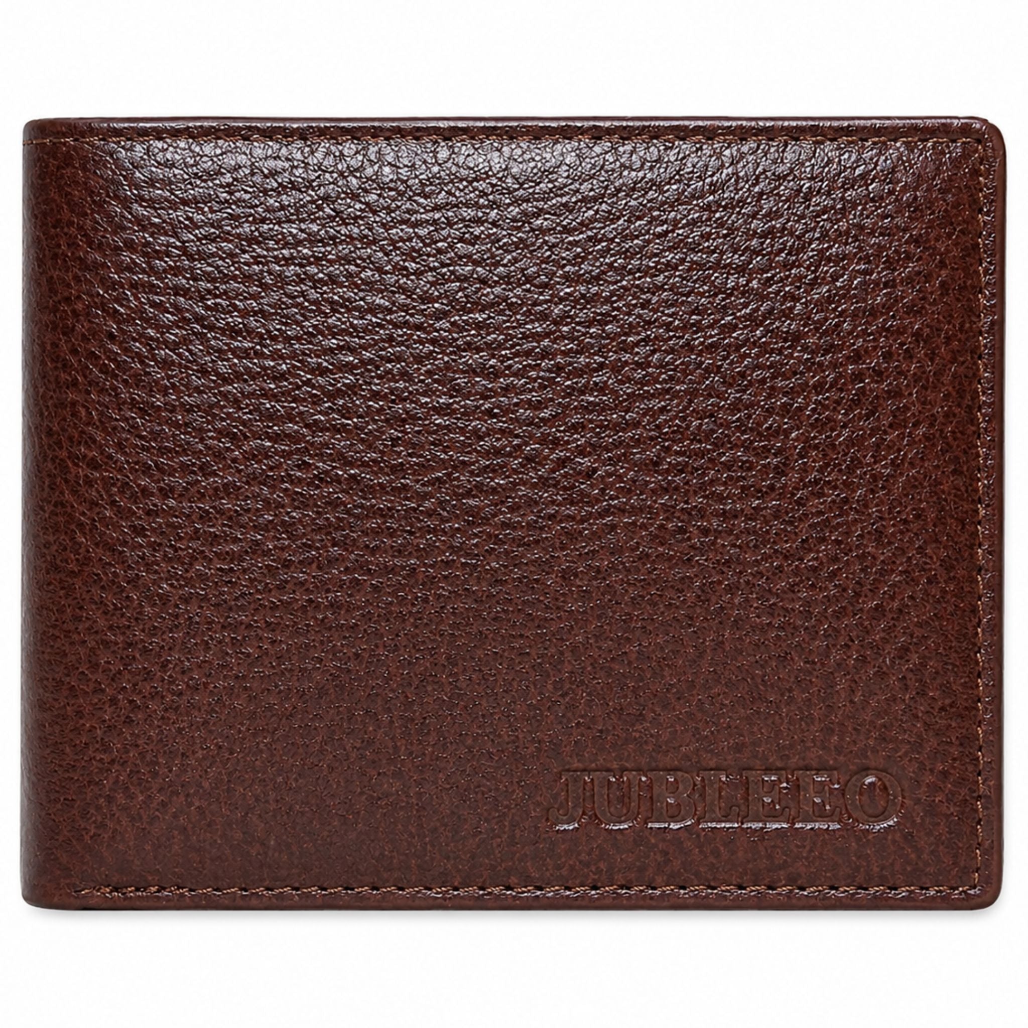 jubleeo leather bifold pocket mens wallet brown