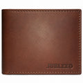 Jubleeo leather bifold mens wallet brown