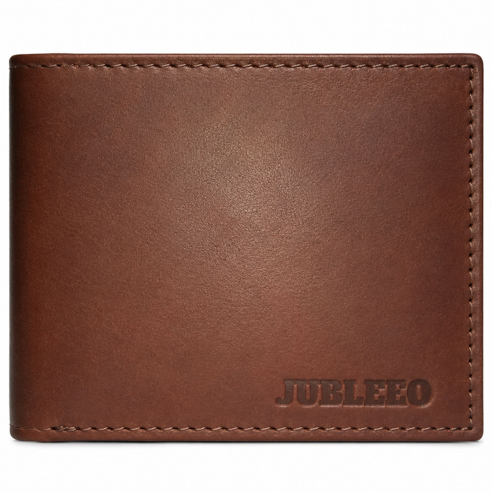 Jubleeo leather bifold mens wallet brown