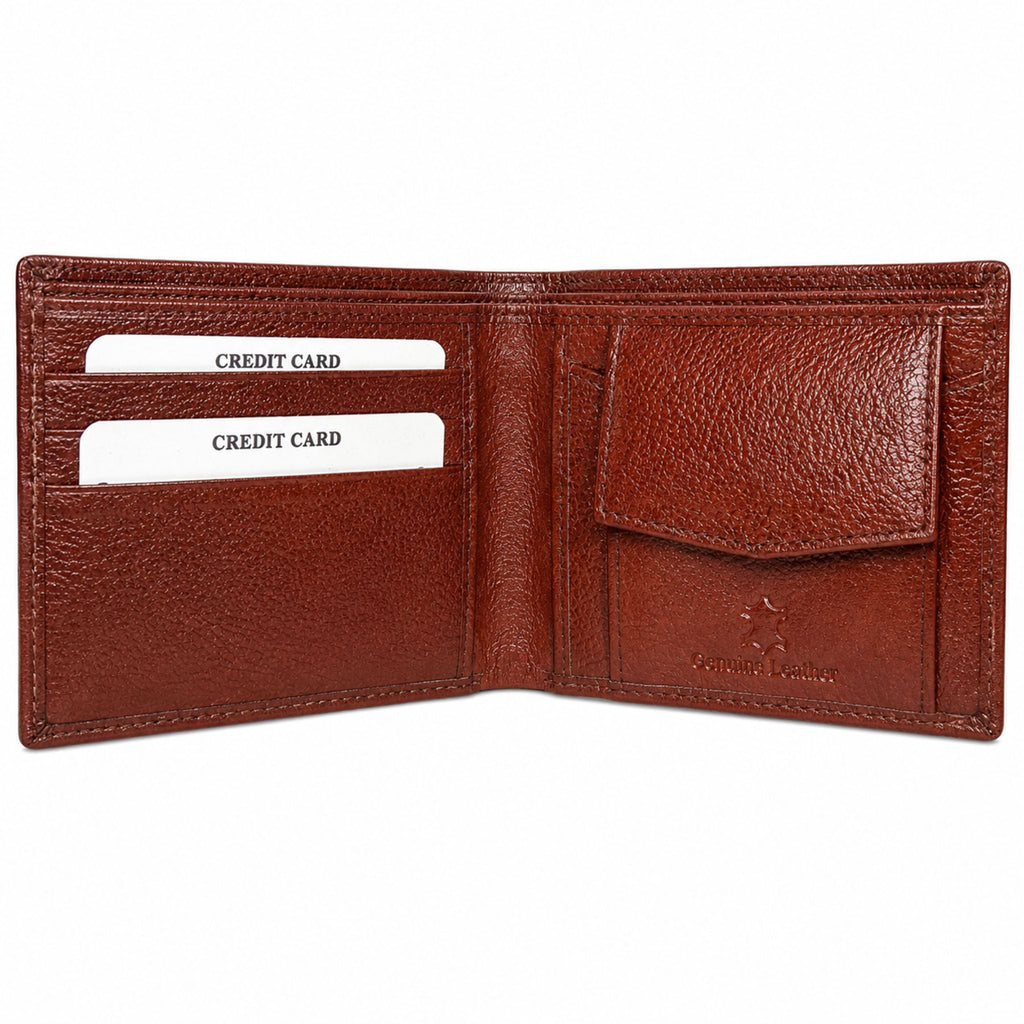 Jubleeo leather bifole pocket mens wallet Maroon