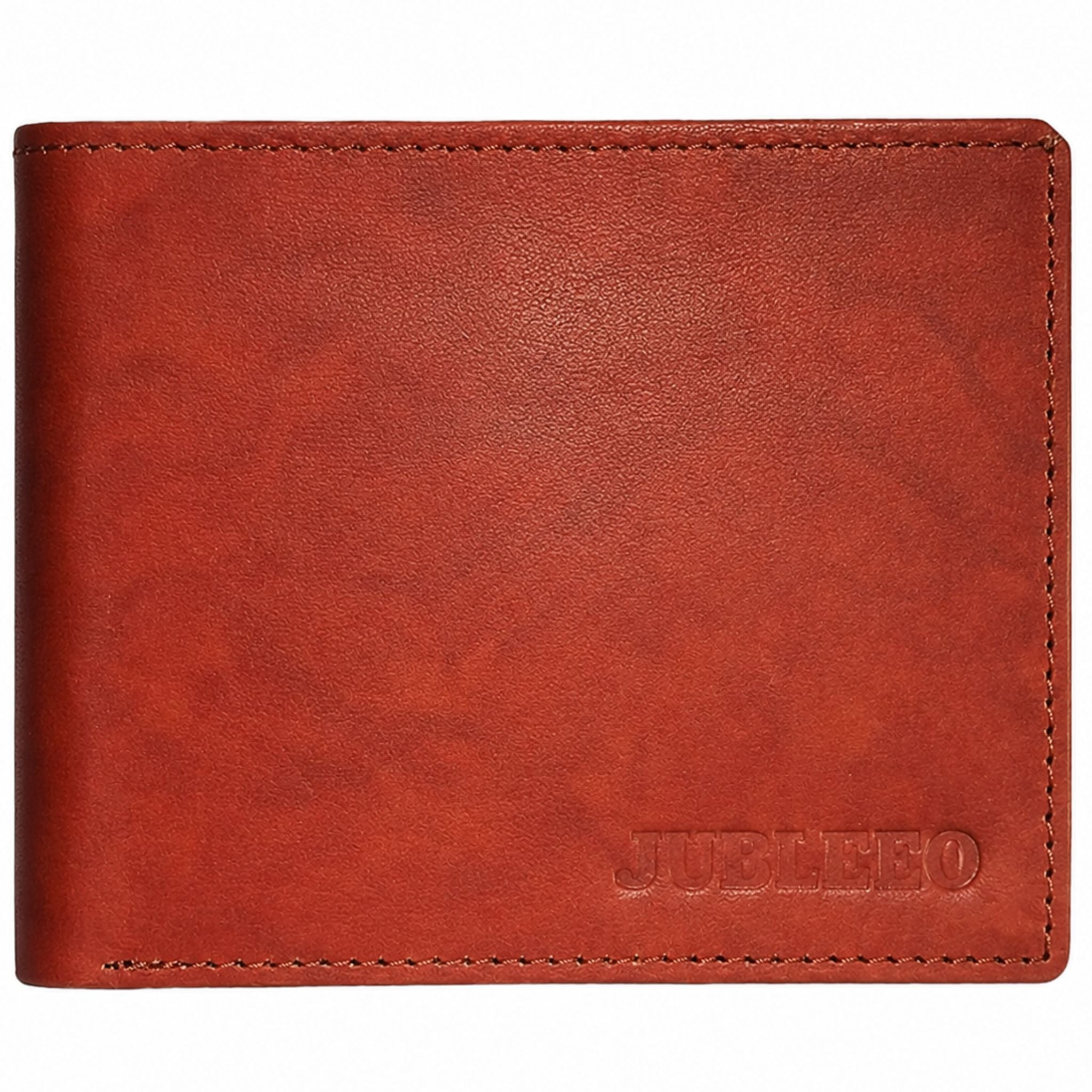 jubleeo leather bifold pocket mens wallet maroon