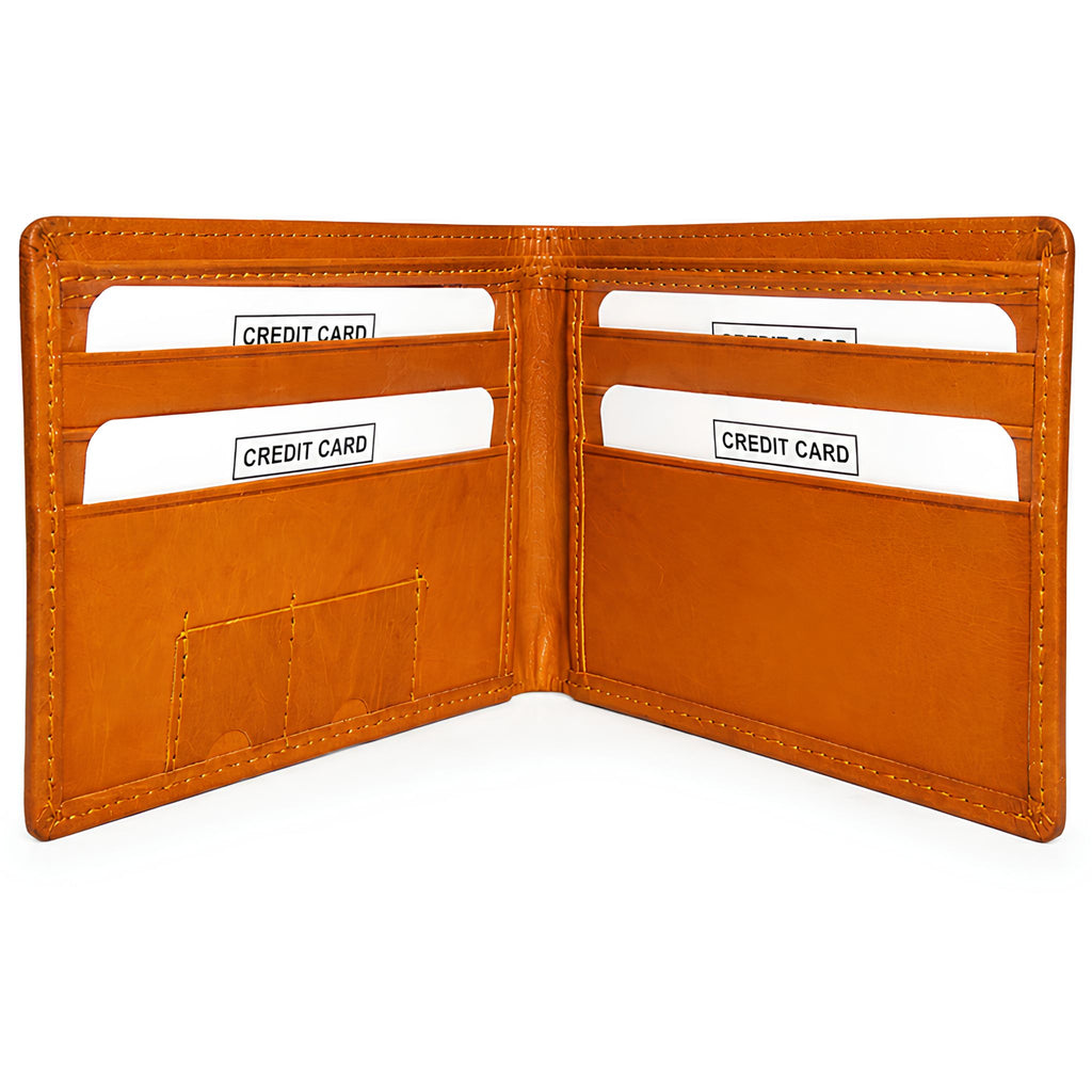 Jubleeo leather bifold mens wallet tan