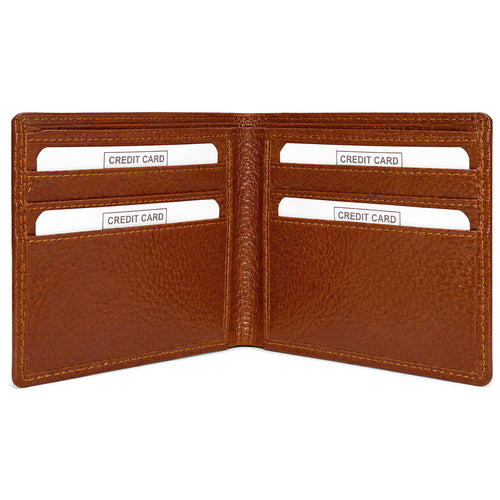 Jubleeo leather bifold card mens wallet tan