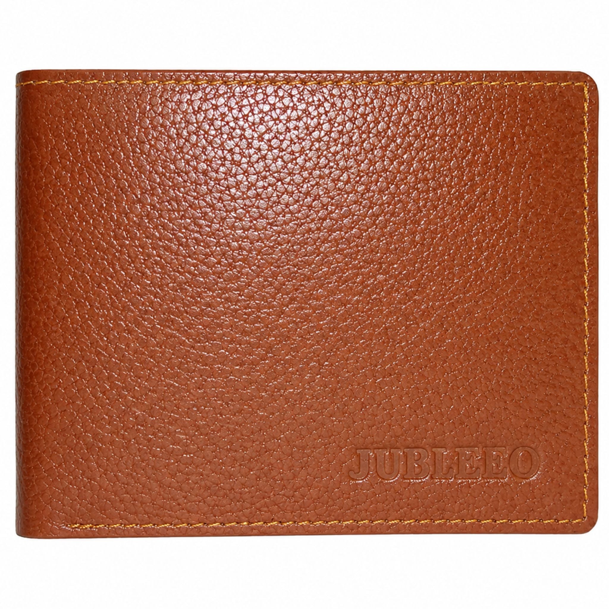 Jubleeo leather bifold card mens wallet tan