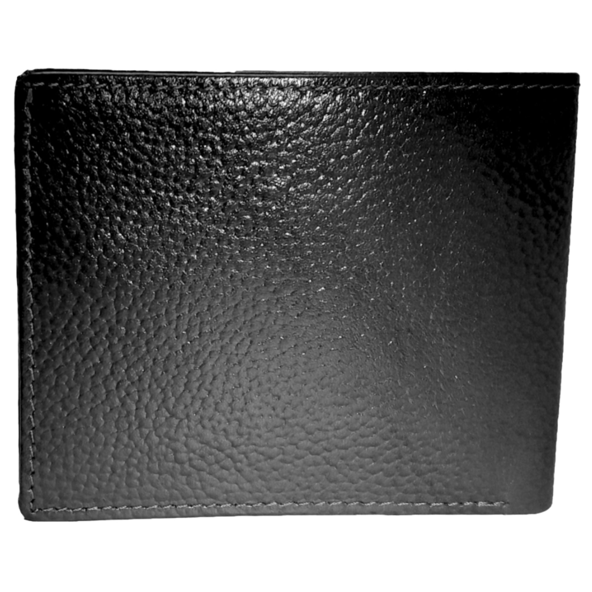 Jubleeo Leather Biold Pocket Mens Wallet Black