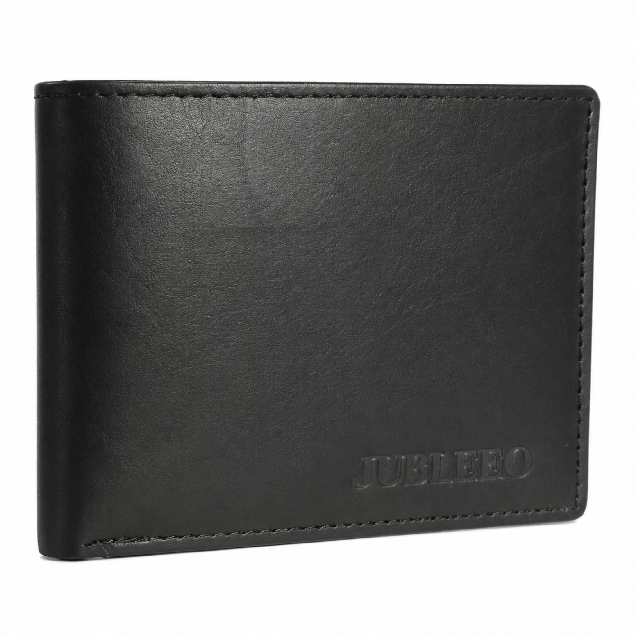 Jubleeo leather id pocket mens wallet black