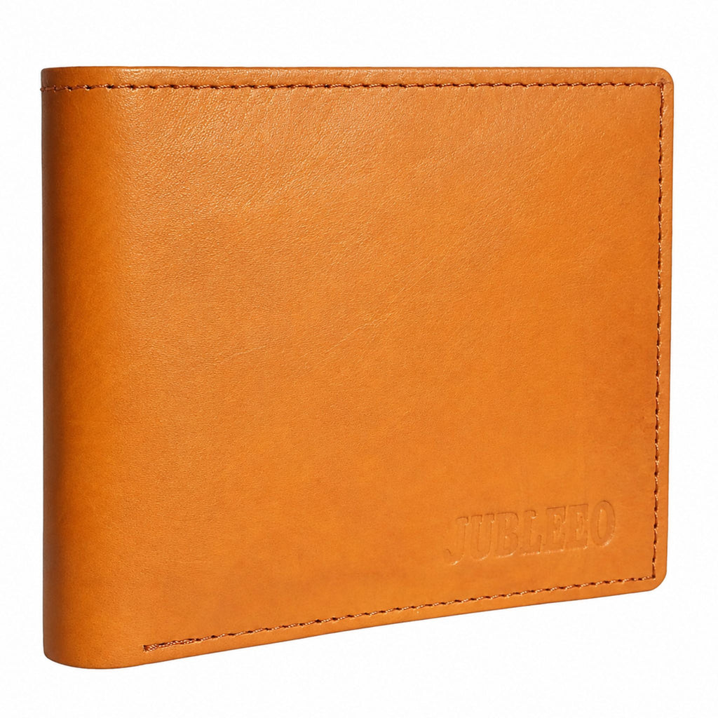 Jubleeo leather bifold mens wallet tan