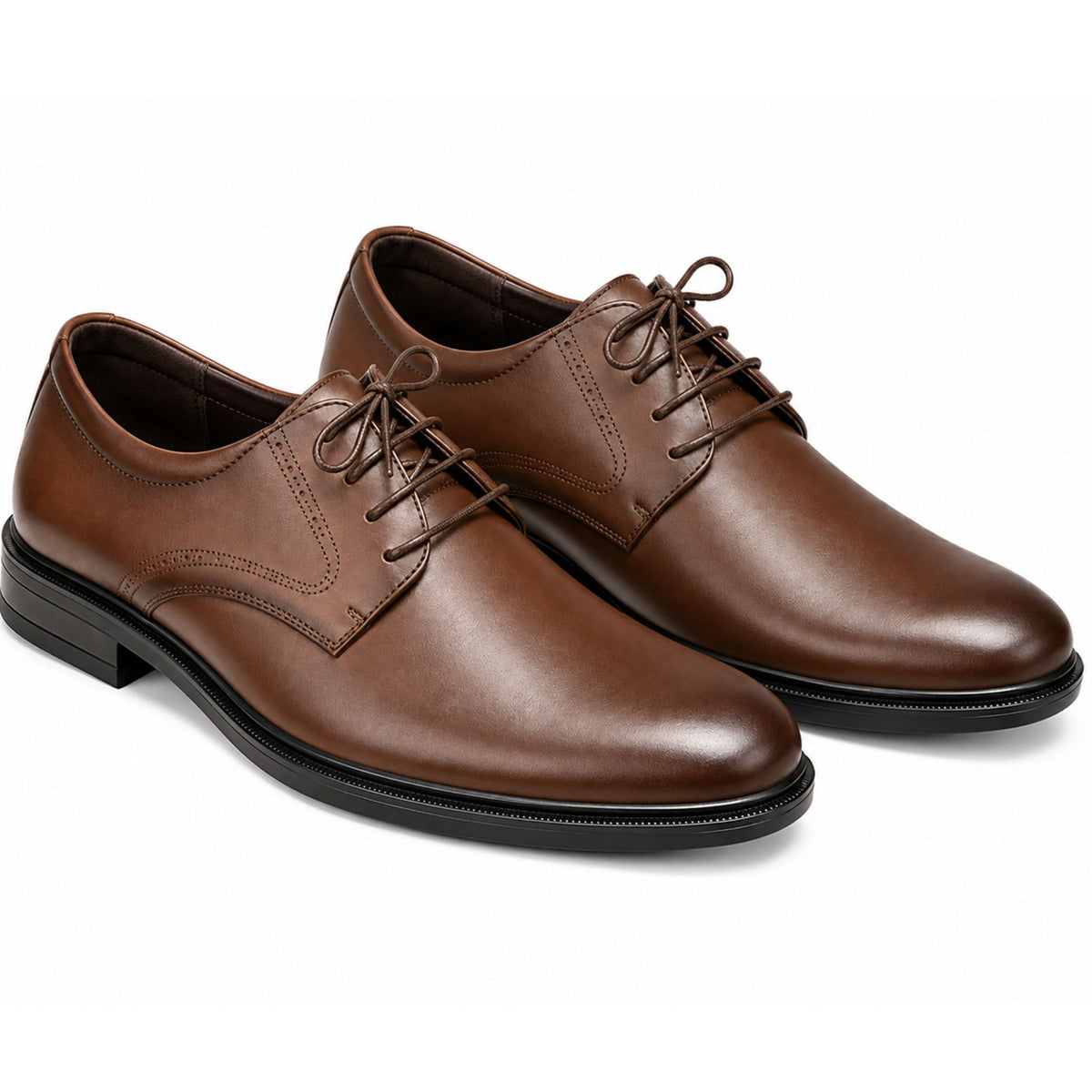 Jubleeo leather derby mens shoes brown