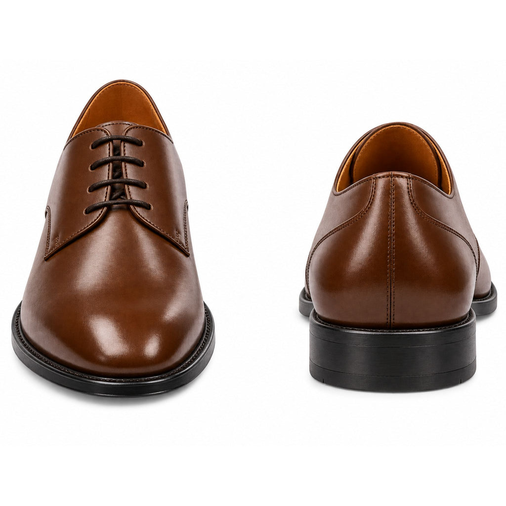 Jubleeo leather derby mens shoes brown