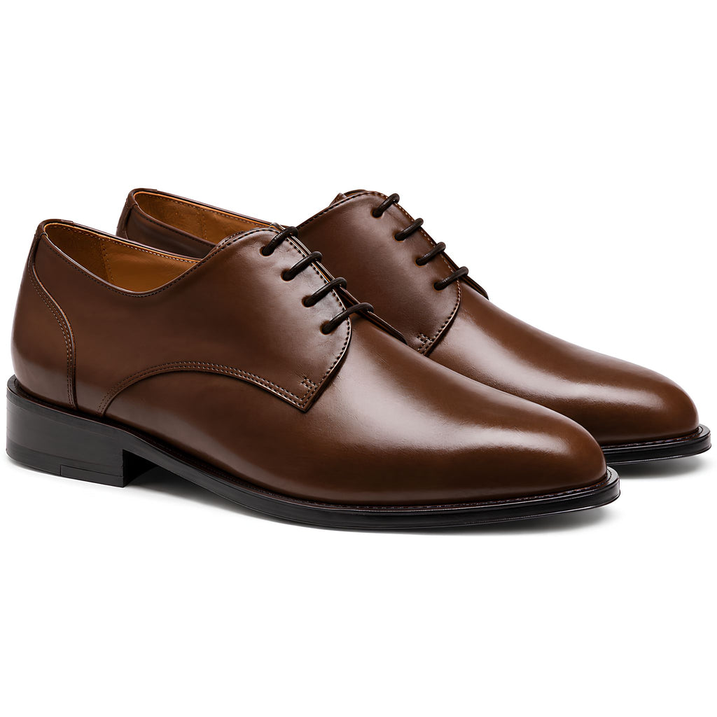Jubleeo leather derby mens shoes brown