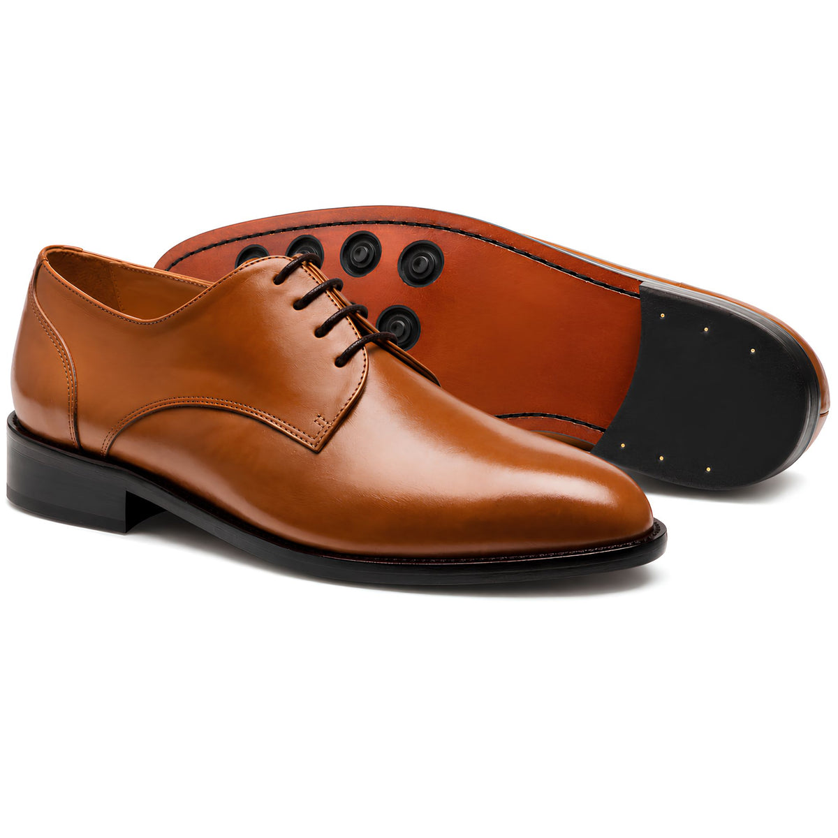 Jubleeo leather derby mens shoes tan