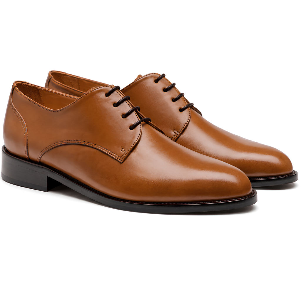 Jubleeo leather derby mens shoes tan