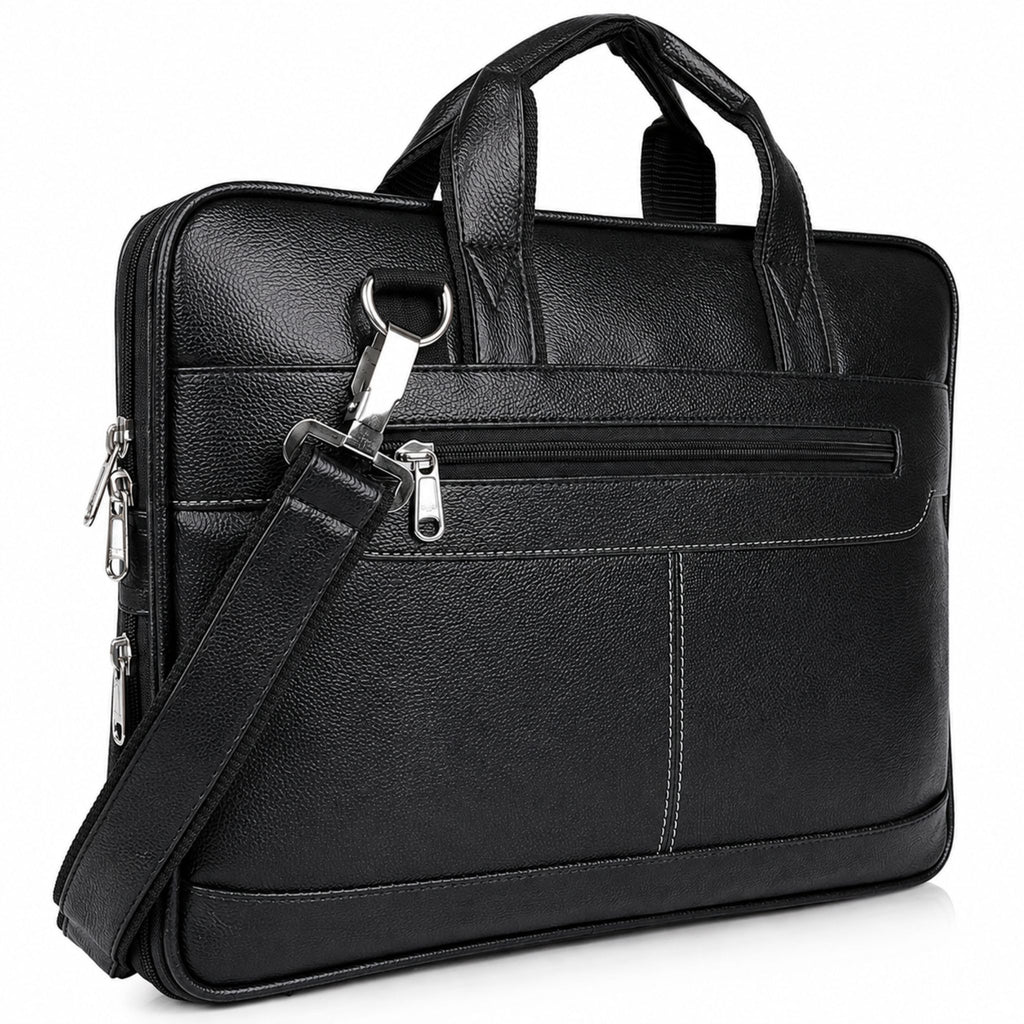 Jubleeo Leather Laptop Bag For Men Black
