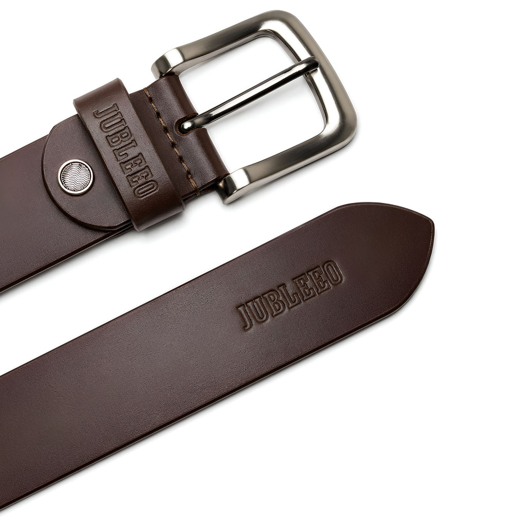 Jubleeo leather casual mens belt brown